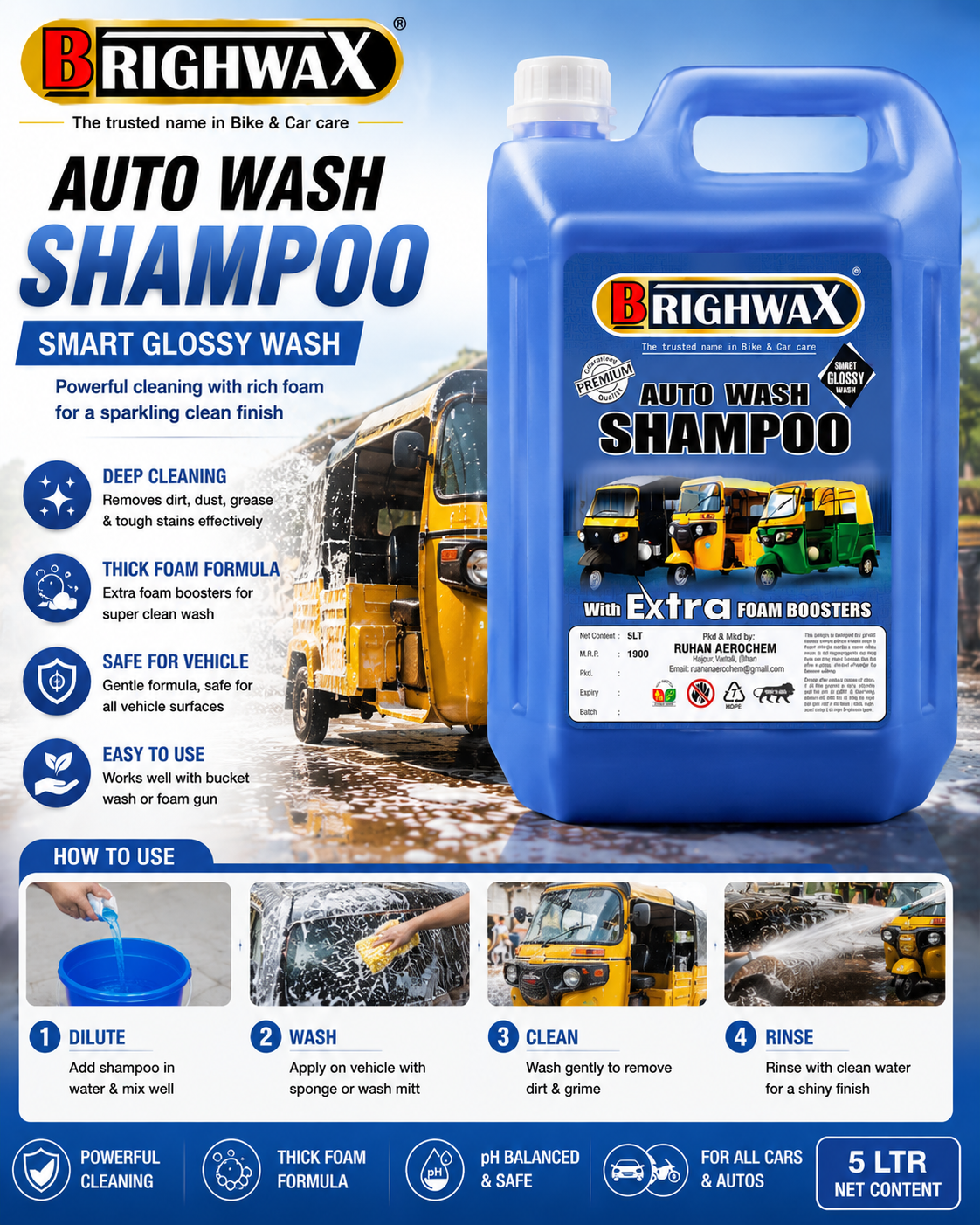 Auto Wash Shampoo – Smart Glossy Wash, - View 2