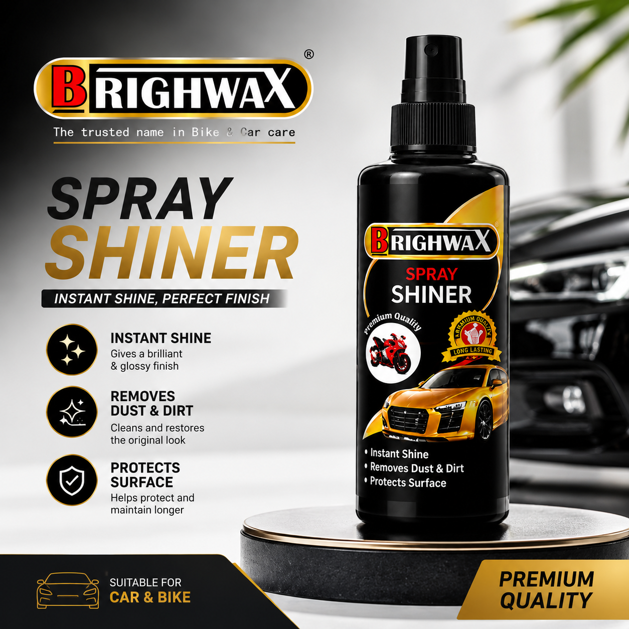BRIGHWAX Spray Shiner – Instant Shine, Dust & Dirt Removal - View 2